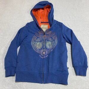 Blue and orange Lucky Brand zip-up hoodie kid girl S 7/8. SKU369 #kidswear